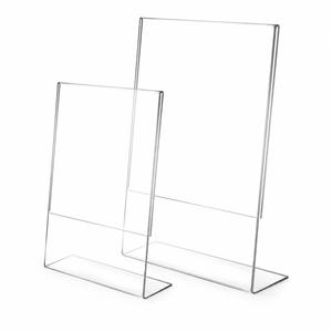Portacarteles Acrílico <span class=keywords><strong>en</strong></span> Forma de L, Transparente, Inclinado, para Mesa, Tamaño A4/A5, para Menús, Folletos, Restaurantes, Comercios, Oficinas y Tiendas - Product Image 1