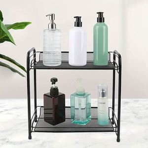 Étagère à fruits pliable en métal à double niveau, style classique moderne, organisateur de rangement de cuisine multifonctionnel - Product Image 5