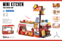 Jouet de cuisine pour enfants : Maison de jeu, mini-boutique de poulet frit, jouets de cuisine à aliments changeants de couleur, table à manger pour enfants