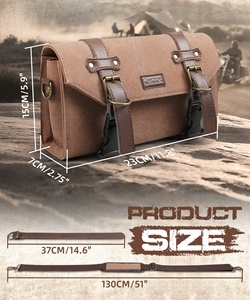 Sac de <span class=keywords><strong>guidon</strong></span> de <span class=keywords><strong>moto</strong></span> NICECNC Sac à outils universel en toile pour fourche avant Sissy Bar Pochette de rangement Dyna Softail Sportster Scooter - Product Image 5