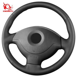 Accesorios de envoltura de cubierta de <span class=keywords><strong>volante</strong></span> de coche cosidos a mano para <span class=keywords><strong>Suzuki</strong></span> <span class=keywords><strong>Jimny</strong></span> 2005 06 07-2013 Protector de cuero de microfibra - Product Image 1