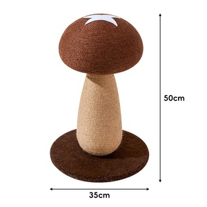 Mushroom <strong>Cat</strong> <strong>Scratching</strong> <strong>Post</strong> Sisal <strong>Wrapped</strong> <strong>Cat</strong> Scratcher with Natural Wood Base for Indoor <strong>Cats</strong> Kittens - Product Image 5