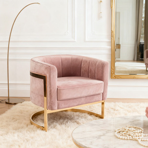 Hiện đại màu xám vải ghế bành vàng kim loại chân ghế nghiên cứu cho phòng khách văn phòng - Product Image 6