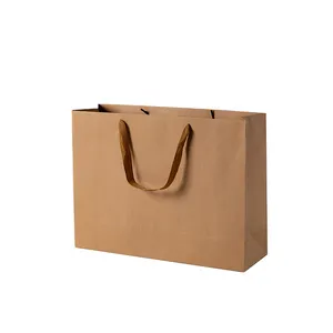 Sac d'emballage de shopping en carton blanc avec poignée en ruban de luxe personnalisé Sacs cadeaux en papier imprimé avec votre propre logo