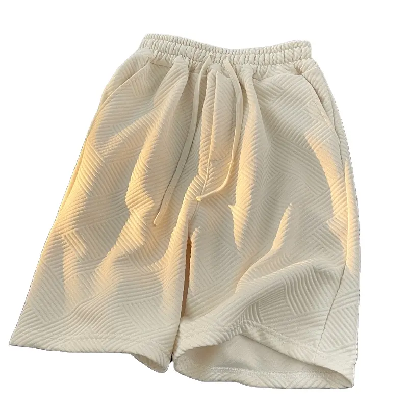 מכנסי ספורט קצרים של אקארד פשוטים לגברים חבל משיכה לקיץ חמש רגליים ישרות מכנסיים רגליים רחבות ללבוש קז'ואל
