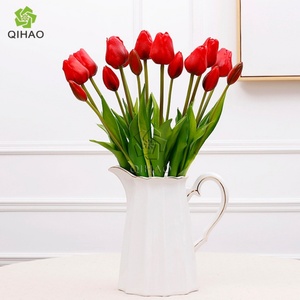 Tulipes artificielles de haute qualité à 5 têtes, bouquet de fleurs de tulipes au toucher réel pour la décoration de mariage, fleurs artificielles - Product Image 5