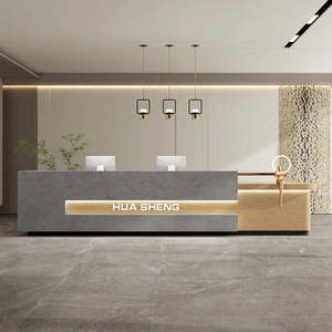 Modern LED Lacquered Wood Reception <b>Desk</b> for Beauty Salons <b>Nail</b> Salons & Spa-Customizable Size & Color - Product Image 3