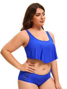 Traje de baño de una pieza con estilo para mujer europea americana, ropa de playa con estampado de patrón sólido Sexy, diseño de espalda recortada de talla grande - Product Image 5