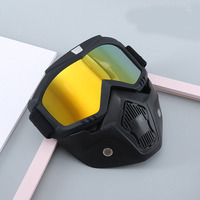 Masque de paintball tactique à protection intégrale du visage, lunettes de protection contre le vent haute définition pour l'équitation
