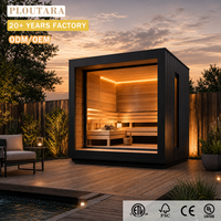 Sauna extérieur cylindrique moderne PLOUTARA pour 3 personnes, écologique, avec chauffage 4500W et fenêtre incurvée en verre trempé, idéal pour les centres de villégiature