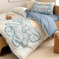 Parure de lit trois pièces en coton pour maternelle, motif dessin animé, grande taille, garnissage en soie-coton, universelle quatre saisons, origine Chine