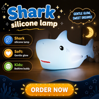 Lampe en silicone pour enfants, animal kawaii, veilleuse de chevet portable à LED, mignonne, tactile, USB, pour enfants, veilleuse de Noël en forme d'animal