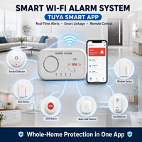 Système d'alarme domestique sans fil contrôlé par application, en matériau ABS, avec portée de détection de 30-50 m, surveillance à distance 24/7, Tuya Smart Home