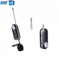 Mikrofon Lavalier Nirkabel Universal Dua Kanal Berkualitas Tinggi Profesional UHF Clip-on dengan Baterai Isi Ulang