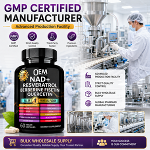OEM ODM 60 Capsule Vegane NAD+ Resveratrolo Berberina <span class=keywords><strong>Quercetina</strong></span> Supporto per l'Invecchiamento Sano Integratore Antiossidante - Product Image 6