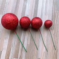 Boules artificielles scintillantes de 2 à 4 cm, or, argent, noir, blanc, bleu, rose, pour décorer les gâteaux, fournitures pour fêtes
