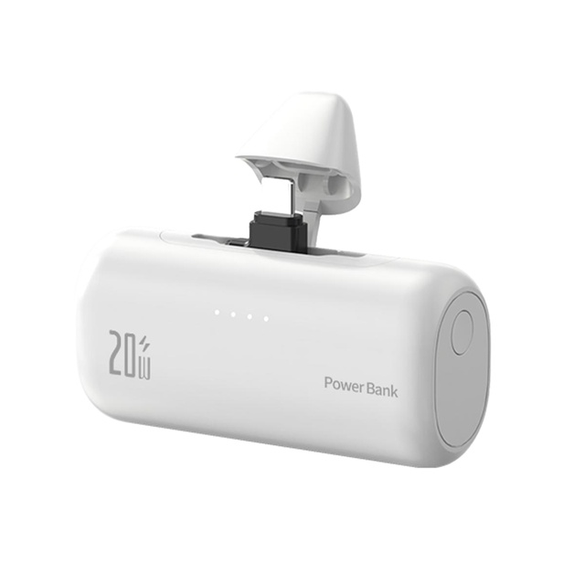 High Capacity Small Portable Power Bank Fast Charger WIth Build-in Double Plugs Type-C Mini Powerbank
