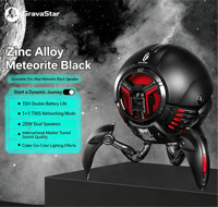 Enceinte Gaming GravaStar G1 Pro 20W, Basses Profondes, Alliage de Zinc, RGB, Autonomie 15H, TWS pour Configuration de Bureau Gaming