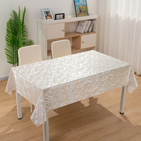 Nappe de table en PVC RNPT, effet nacré blanc irisé, subtil effet laser, pour restaurant, nappe rectangulaire, Tischdecke
