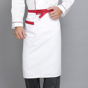 Delantal de cintura de camarero de algodón suave profesional personalizado OEM con bolsillos para el hogar cocina restaurante cafetería - Product Image 4