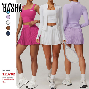 ชุดเสื้อผ้าเทนนิสฟิตเนสแห้งเร็วสำหรับผู้หญิงชุดเล่นเทนนิสชุดเล่นกีฬาเทนนิสระบายอากาศได้ดีแห้งเร็วสำหรับฤดูร้อน - Product Image 1