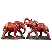 High-End-Wohnzimmer Dekoration Zubehör Luxus Bronce Elefante rote Farbe Messing Fengshui antike Elefanten Ornament