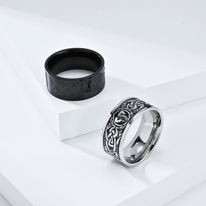 Celtic Eternal Triangle Knot Titanium Steel <b>Ring</b> <b>For</b> <b>Men</b> Steel Black Gift Jewelry - Product Image 4