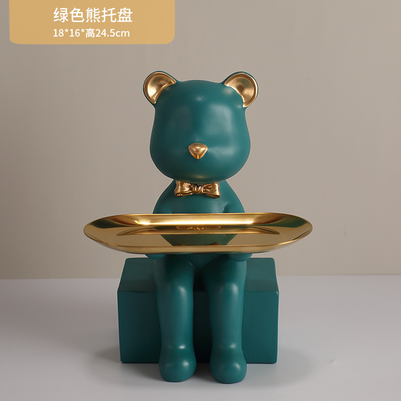 Oso de bandeja verde