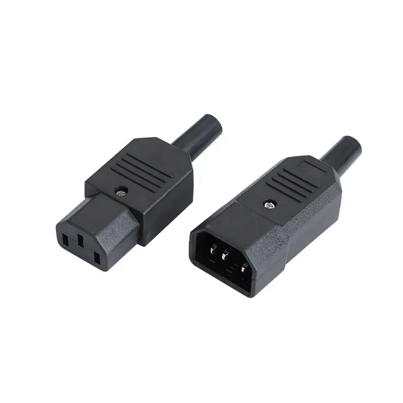 IEC Straight Cable Plug Stecker C13 C14 10A 250V Schwarz Buchse & Stecker Stroma schluss 3-polige AC-Buchse