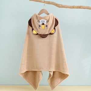 Serviette de bain pour bébé 70*140 cm en polaire corail, poncho à capuche, couverture absorbante, peignoir de douche, cadeaux - Product Image 1