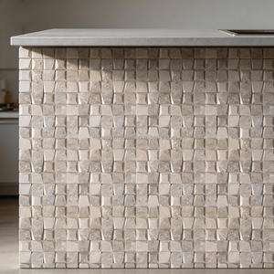 Mosaïques en marbre blanc Volakas et mosaïques en pierre 3D pour comptoir d'îlot et mur de <span class=keywords><strong>fond</strong></span> de toilettes - Product Image 4