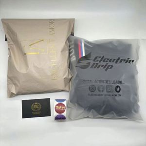 Biodegradable <b>Waterproof</b> Eco-Friendly Custom Gold Foil Logo Self-adhesive Poly Mailing Bag for Clothing Hoodies Nude Mailer - Product Image 1