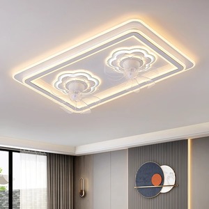 Sallanan Başlıklı Salon Fan Lambası 360 Derece Çift Başlıklı ve Üç Başlıklı Modern Sade Yemek Odası Lüks İskandinav Led Tavan Lambası - Product Image 1