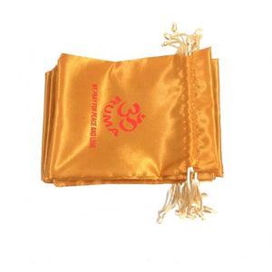 Sacs à cordon personnalisés pour perruques, sacs en satin, pochettes de rangement anti-poussière pour sous-vêtements, pochettes en tissu couleur or, pochettes en soie pour peignes - Product Image 5
