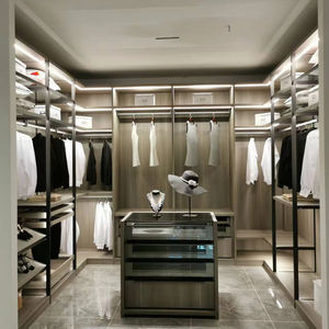 Armoire de marche moderne de luxe noire avec <span class=keywords><strong>dressing</strong></span> miroir coulissant Armoires en verre pour chambre à coucher ou salon pour atelier - Product Image 1