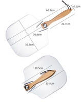 Ensemble de spatules à Pizza en métal à Long manche pliable de 12 pouces, pelle à Pizza en aluminium robuste avec coupe-bascule