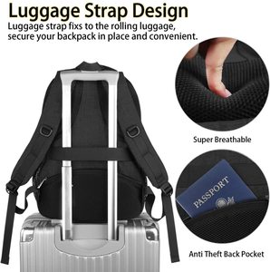 ALIC-Mochila de poliéster para ordenador escolar, mochila impermeable antirrobo con logotipo personalizado para viaje de negocios, mochila para ordenador portátil para hombre - Product Image 4