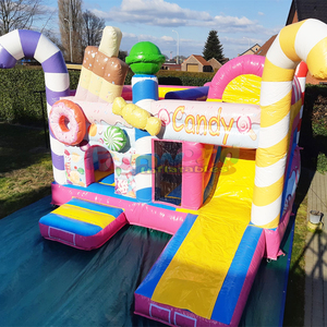 Castillo inflable infantil para exteriores, Candyland, con tobogán, brincolín comercial para fiestas. - Product Image 2