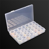 28 fentes en plastique transparent Nail Art boîte de rangement vide strass outils bijoux perles affichage boîte de rangement étui support organisateur