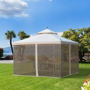 Toldo pequeño impermeable resistente de 3m x 3m para exteriores fácil de plegar pérgola de patio con marco recubierto de polvo carpa superior suave Gazebo - Product Image 3