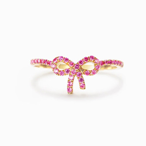 Anello a Fiocco da Donna Stile Coreano con Zirconi, Aperto e Regolabile, Elegante e Grazioso per Uso Quotidiano, Gioiello Statement - Product Image 6