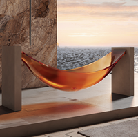 Baignoire transparente suspendue extérieure avec forme unique et facile à nettoyer pour les villas