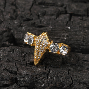 Nouvelle bague de panthère noire en alliage clouté de diamant pour hommes ouverture exagérée bague réglable accessoire vintage - Product Image 3