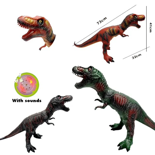 مجسمات ألعاب صغيرة حديثة التجميع مجسمات رسومات حقيقية بجلد منحوت مع أصوات لمجموعات الديناصورات الناعمة