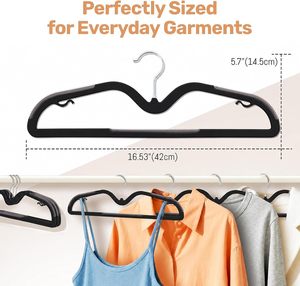 Plastic Hangers with Non-Slip Pads <b>Short</b> Neck Heavy Duty Clothes Hanger Organizer for <b>Wardrobe</b> Space saving - Product Image 2