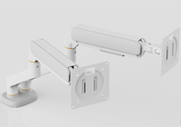 Support de bras double pour écran à ressort à gaz réglable en hauteur avec fixation par œillets et pince en C, compatible VESA, modèle Tokyo