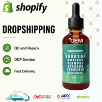 Suplementos Listos para Enviar, Productos Ganadores para Dropshipping, Agente Proveedor, Gotas Líquidas de Aceite de Semilla Negra, Seamoss y Guanábana de 60ml