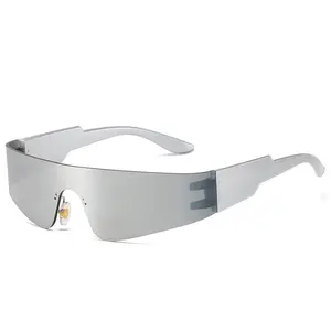 Gafas de sol futuristas para hombre y mujer, lentes de sol Punk sin montura, de una pieza, Miorred, novedad de 2022 - Product Image 1