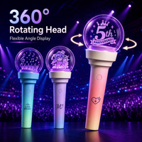 Bâton lumineux LED rotatif à 360° avec télécommande Bluetooth 2.4G, OEM ODM, logo personnalisé, pour événements d'idoles, bâton de cheering en direct, en plastique