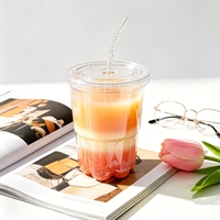 Premium Transparante Kattenpoot PET Beker Wegwerp Voedselveilig Aangepaste Logo 89mm 260ml 360ml 500ml 600ml 700ml Bubble Tea Drinkbeker
